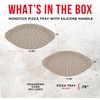 Non-Stick Pizza Pan with Silicone Handle 1 Pack, 13 Inch
