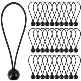 30PCS Ball Bungee Cords,Canopy Tarp Bungee Balls, for Camping, Shelter,Tent Poles UV Resistant (Black, 12 inch)