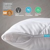 Pillow Protectors 2 Pack White, Anti Allergy Zipped Pillowcase Protectors,