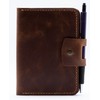 Handmade Passport Leather Case, Wallet Credit Card Holder (Dark Brown)