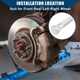 Hihaha Wheel Stud Bolt #28365-FE001/28365FE000 M12-1.25 Fits Subaru WRX 13-23 Toyota 86 17-20 Front Rear Left and Right Wheel Lug Studs Alloy Steel 14.38mm Knurled Silver Tone 10pcs