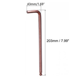 TOP-VIGOR 1Pcs 8mm Ball End Hex Key Wrench, L Shaped Long Arm Ball Point Hexagon Keys Allen Key for Household DIY, Professional Machine Repairing