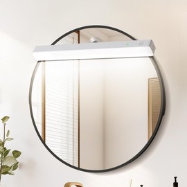 Benature Rechargeable LED Vanity Mirror Light - Dimmable 6500K Makeup Light with Timer, 360° Adjustable Angle, Wireless Cordless Suction Stick-On Installation for Bathroom, Portable Vanity Lighting​