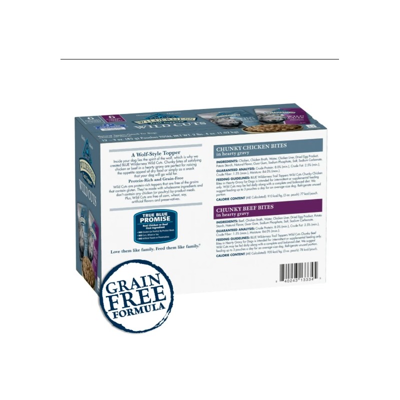 Blue Buffalo Wilderness Wild Cuts Wet Dog Food Toppers,Chicke