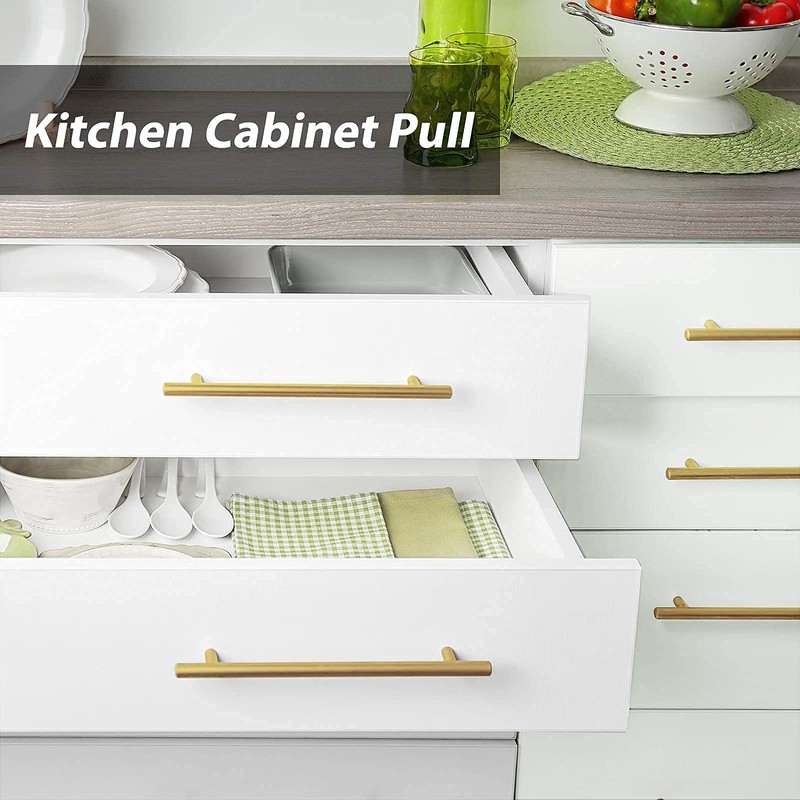 goldenwarm 1 Piece Gold Cabinet Drawer Pulls Kitchen Hardware LS201GD76