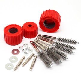 9pcs Set Bore Brush for Drill, 1/4" Hex Shank Stainless Steel Twisted Wire Brush for Drill, 6pcs Tube Pipe Cleaner for Rust & 3pcs Copper Pipe Cleaner