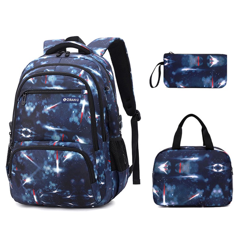 Primary and Secondary School Students Backpack Waterproof Schoolbag with Lunch