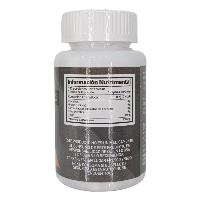 Vitamina B3 Niacina 100 Tabletas 500 Mg Nutricion 2000 Sabor