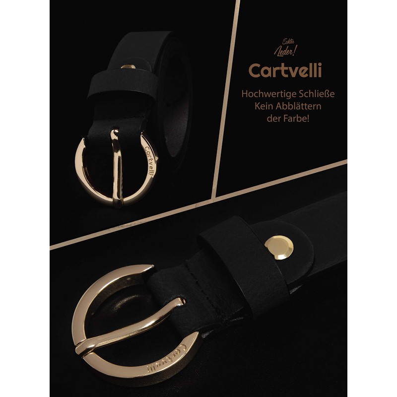 Cartvelli Women's Leather Belt 2.5 cm Narrow with Gift Box