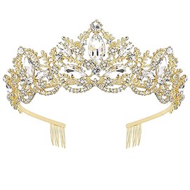 Tiara, Crystal Crown, Bridal Wedding Crowns, Rhinestone Hairpiece, Queen Tiaras, Hair Accessories for Women and Girls, Princess Tiara for Birthday, Prom, Bridal Shower