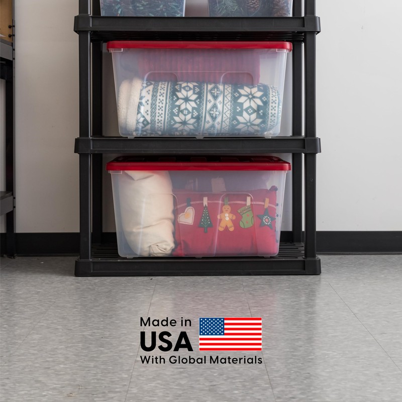 IRIS USA 94 Qt. Stackable Plastic Storage Bins with Lids,