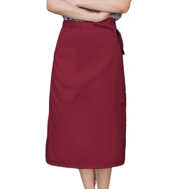 heavenlife Vorbinder Unisex Women's Apron, 68 x 70 cm, Adjustable Long Front Tie, Cooking Apron with Pocket for Restaurants, Cafés, Barbecues, red