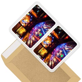 Rectangle Stickers (Set of 2) 10cm - Pinball Arcade Game Tomcat Decals for Laptops,Tablets,Luggage,Scrap Booking,Fridges, 46038