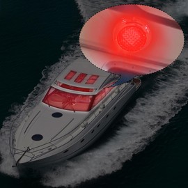 Besramtic Marine Boat Dome Light LED with Switch Stainless Steel Surface Mount 12 Volts 6.7 Inches (Red and White)