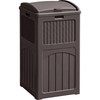 Greesum 33 Gallon Outdoor Trash Can with Lid, Waterproof Resin