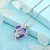 FJ Heart Tanzanite Necklace December Birthstone Pendant Necklace for Women