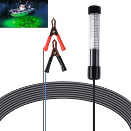 LED Fishing Light, Underwater Fishing Light, Night Fishing, Squid Fishing, Night Fishing, Light, 10W, IP68 Waterproof Level, 180, 12V, Green, 36.4 ft (12 m)
