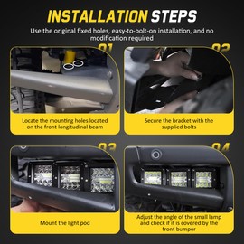 Front Bumper Fog Light Mount Brackets Fog Light Mount Brackets for 3 Inch LED Pod Compatible with Ford Bronco 2021-2024 (NOT for Bronco Sport)