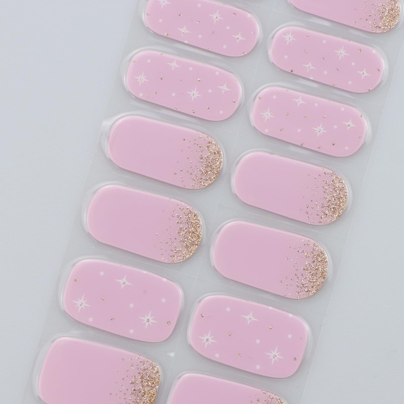JMEOWIO Semi Cured Gel Strips Nail Art Sticker Wrap Glitter