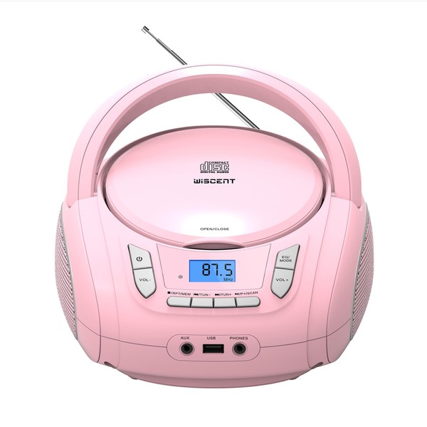 WIITHINK Portable CD Player Boombox with Bluetooth,FM Radio,USB MP3 Playback,AUX-in,Headphone