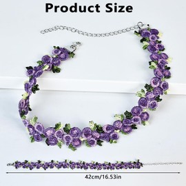 Fidqiog 10 Pcs Choker Necklace for Women, Stylish Flower Lace Daisy Choker Necklace Travel Decoration, Unique for Women, Anniversary and Holiday Gifts