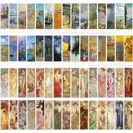 Lumbor37 Separadores de Libros Van Gogh Pintura al Óleo Estilo Marcapáginas de la serie Vintage Impressions para amantes de los libros autores escritores profesores estudiantes (60P)