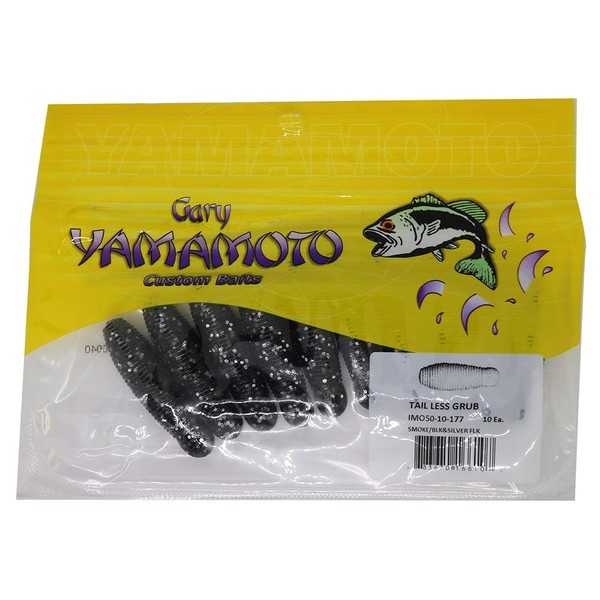 Smith LTD Worm Gary Yamamoto Imo Grab 2.0 inches (50 mm), Approx. 0.2 oz (5.7 g), Smoke/Silver & Black Flake #177 Lure