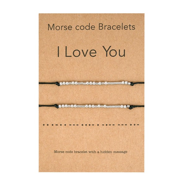 2 Pcs Matching Bracelets for Couples Morse Code Couples Bracelets