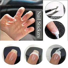 1980 Pieces French Tip Nail Guides Smile Line Stickers Moon Shape Nails Design Nail Stencils Self-Adhesive French Nail Stickers French Manicure Strips Tool Nail Tape (60 Sheets)