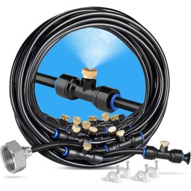 ZOONFIRE Misting Cooling System 26FTMisting Lin + 7 Brass Mist Nozzles + Brass Adapter