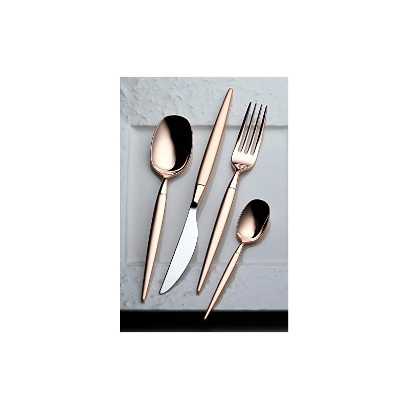 Lucky Wood 0-12513-060 Spoon Miltore, Pink Gold, Bouillon Spoon