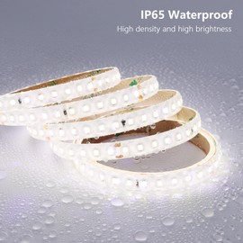 BENLUN 48V Outdoor LED Strip Lights Waterproof, 65.6ft 150W 6000K Cool White Dimmable LED Tape Light Cuttable with Power Supply for Bedroom Ceiling Garden Living Room Commercial House