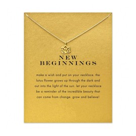 QXFQJT Friendship Necklace Lotus Flower Pendant Necklace (Lotus Flower)