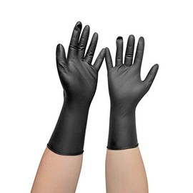 Comair 3010455 Vinyl Gloves Large Powder-Free Long Shaft Pack of 100 Black