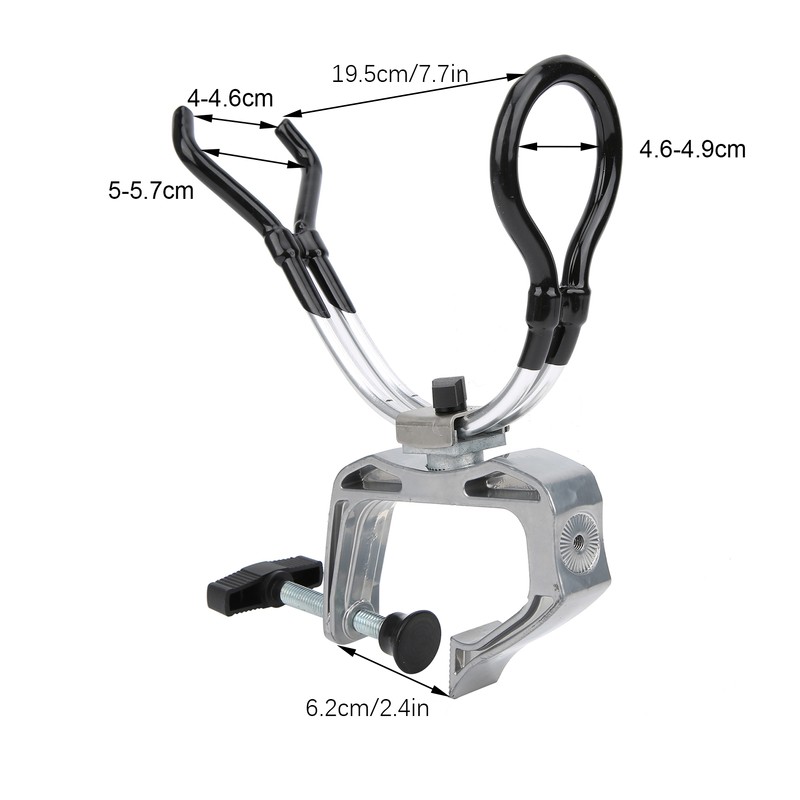 Aluminum Alloy 360 Degree Adjustable Boat Rods Holder Fishing Pole
