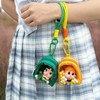 Doll display canvas bag with keychain, portable figure transparent storage
