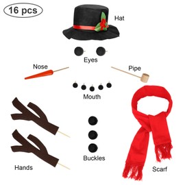 Colovis 16Pcs Snowman Decorating Kit, Snowman Making Kit Winter Party Kids Toys Christmas Holiday Decoration Gift(2 Pack)