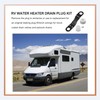 Powswopx RV Water Heater Drain Plug Kit Include Wrench &