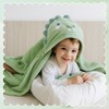 saerryor Green Dino Hooded Towel for Kids 0-4 Y, 55