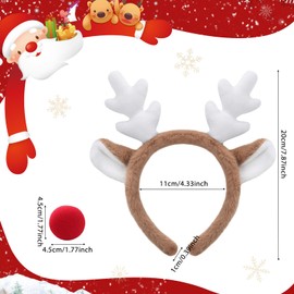 PPGGOPP Christmas Reindeer Headbands, Christmas Headbands, Christmas Headbands, Christmas Accessories, Antlers Headband, Christmas Hair Accessories, for Christmas Party Accessories