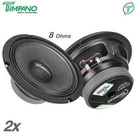Timpano 2x Timpano Audio TPT-MD8-8 Pro Audio Midrange Speaker 8 Inch 8 Ohm 1400w Package