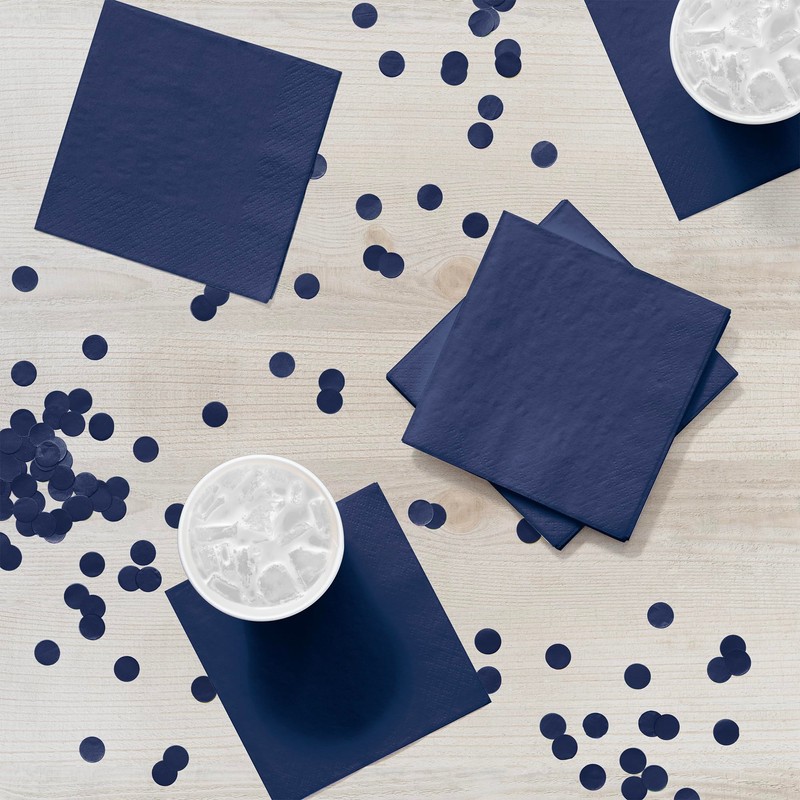 Creative Converting Cocktail/Beverage Napkins, Navy Blue (571137B)