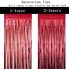 Red Silver Metallic Tinsel Foil Fringe Curtain - Circus Welcome