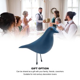 Cute Blue Bird Figurine Ornament, Modern Decorative Statue for Living Room Office with Sturdy Synthetic Resin, Lifelike Eyes & Elegant Design, Gifts for Mid Century Decor Lovers