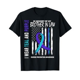 Brother In Law Suicide Awareness Prevention American Flag Women Kids Men T-Shirt