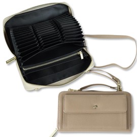 PlumRiver Genuine Leather Wallet Shoulder Bag Purse Shoulder Bag Purse Pochette Smartphone Shoulder Smartphone Pochette Ladies' Wallet Function Wallet Shoulder Smartphone Diagonal Large Capacity