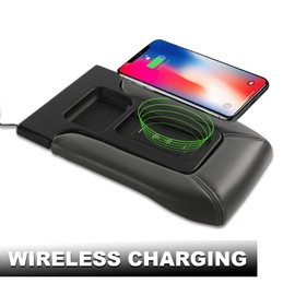 ALLGOOD Center Console Armrest Repair Kit w/Wireless Charging, Compatible with Chevy Silverado 1999-2007, Grey