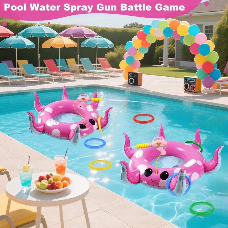 Motiloo Octopus Kids Pool Float with Water Gun - Toddler