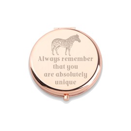 WUSUANED Zebra Lover Makeup Mirror Inspirational Quote Gifts Always Remember That You are Absolutely Unique Gifts (Zebra Lover Makeup Mirror)