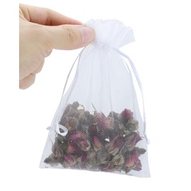 Kslong Kslong 100PCS Small Mesh Bags Drawstring 3x4,Sheer Organza Bags Drawstring for Jewelry, Mesh Party Wedding Favor Bags for Small Business,Candy,Bracelet Packaging,Empty Sachet Bags (White)